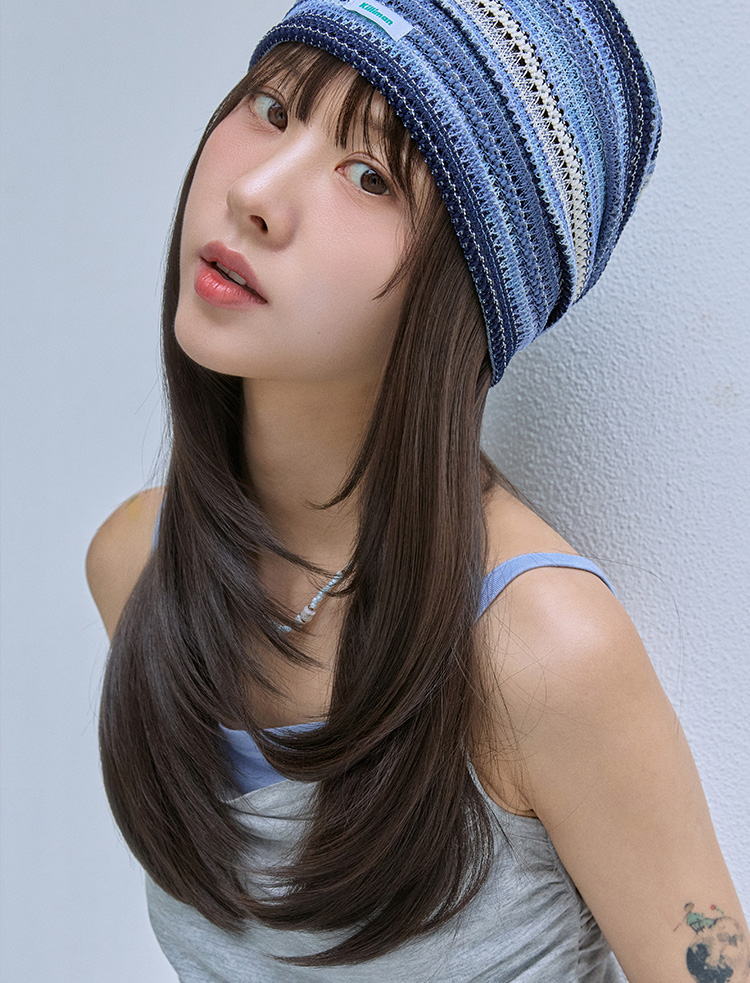 핑크에이지 모자가발 레이어드 울프컷 나나 항암가발
